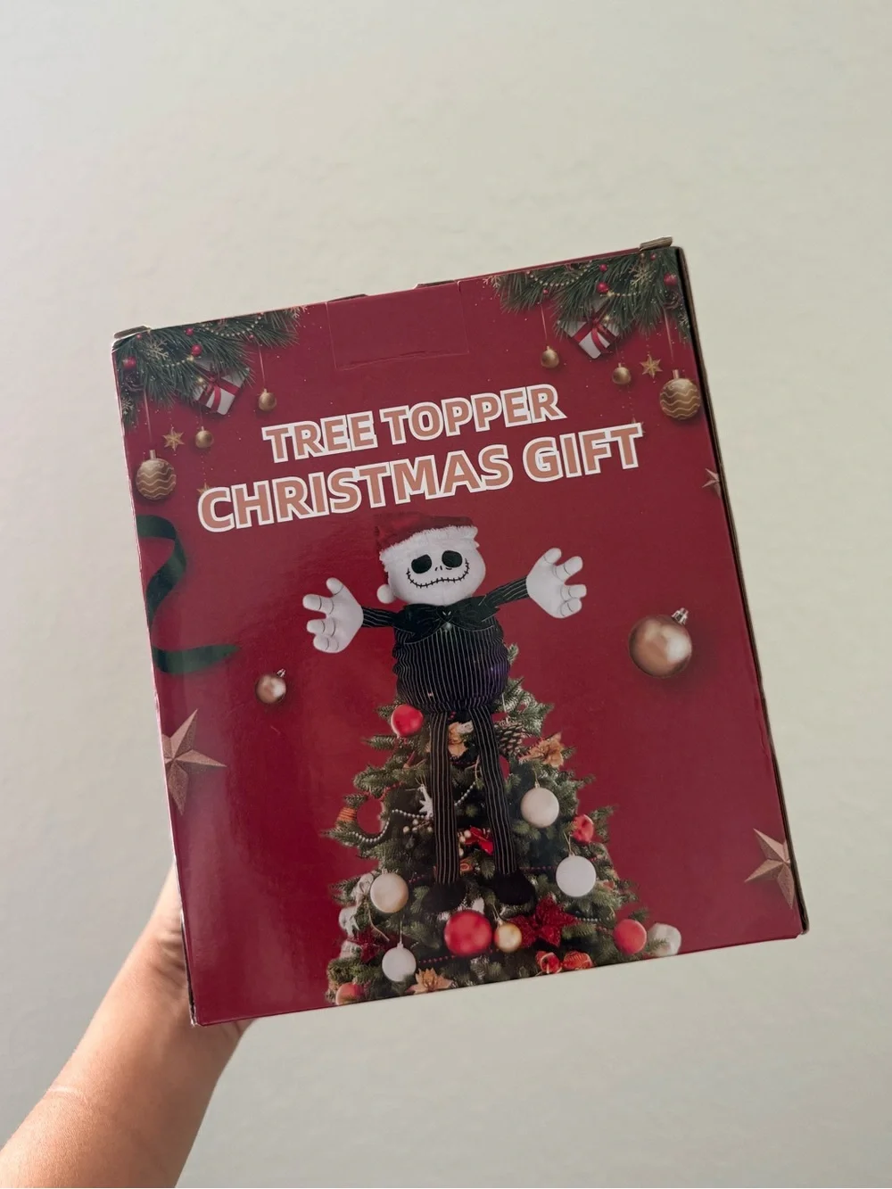 Jack Skellington Style Holiday Plush Tree Topper Hugger - NIB NEW
